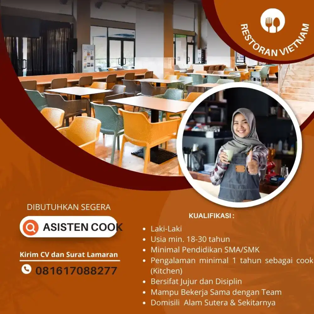Dibutuhkan Helper Kitchen