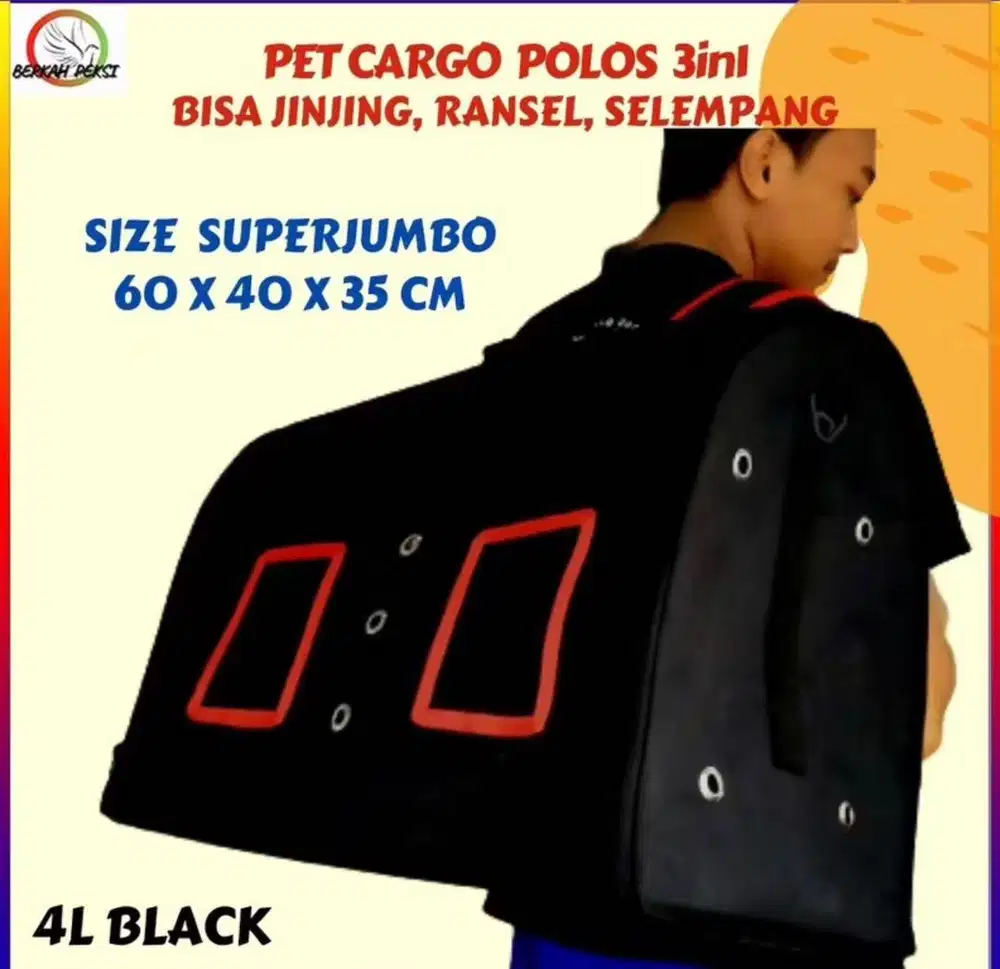 Tas kucing/Anjing 3 in 1 superjumbo 60cm. Pet cargo