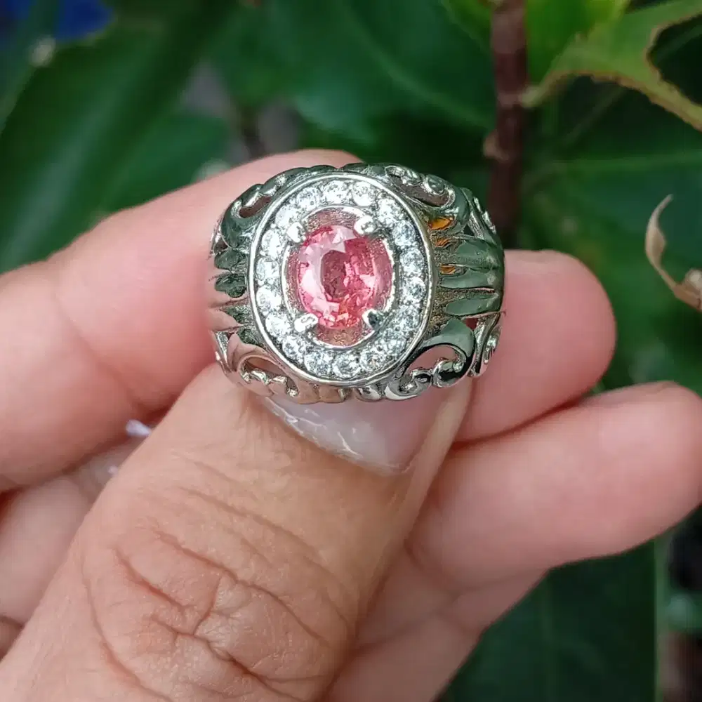 Padpaparadscha Sapphire 1.12 ct ring perak 925