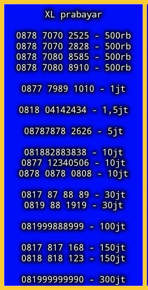 NOMOR CANTIK XL PRABAYAR