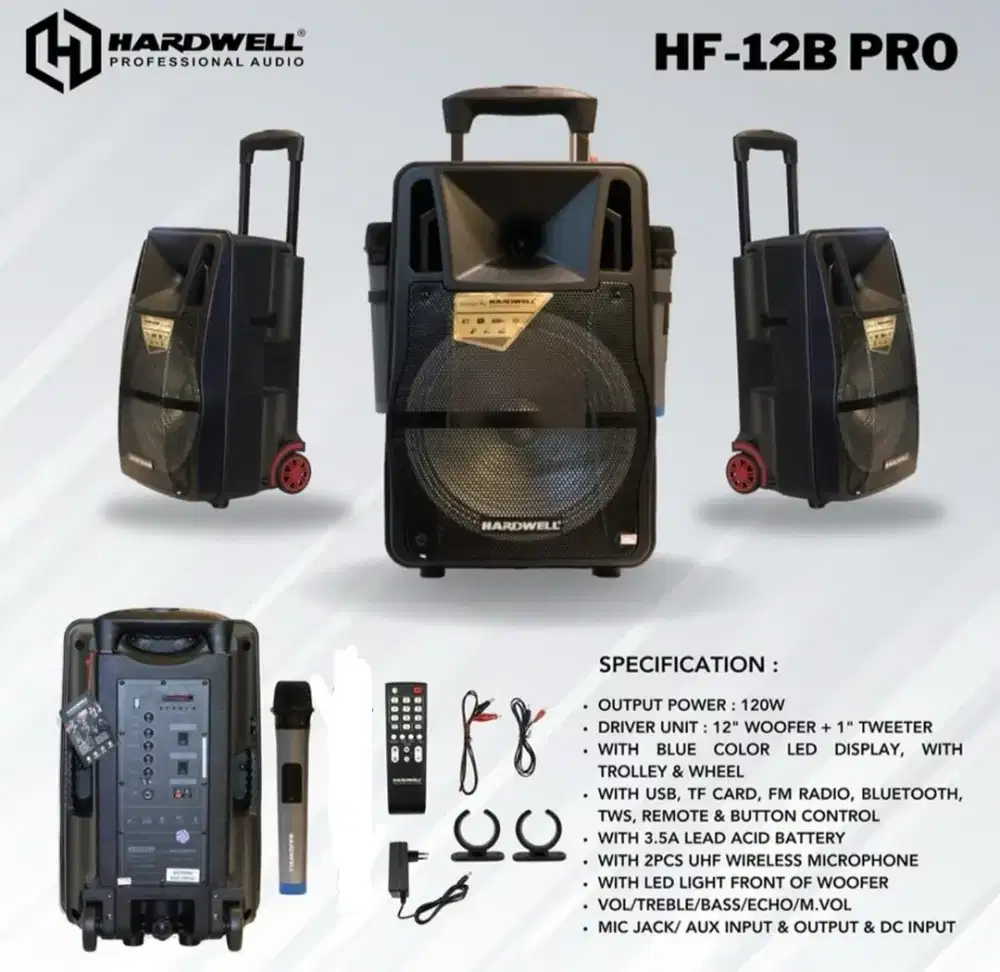 speaker portable hardwell Hf-12B pro
