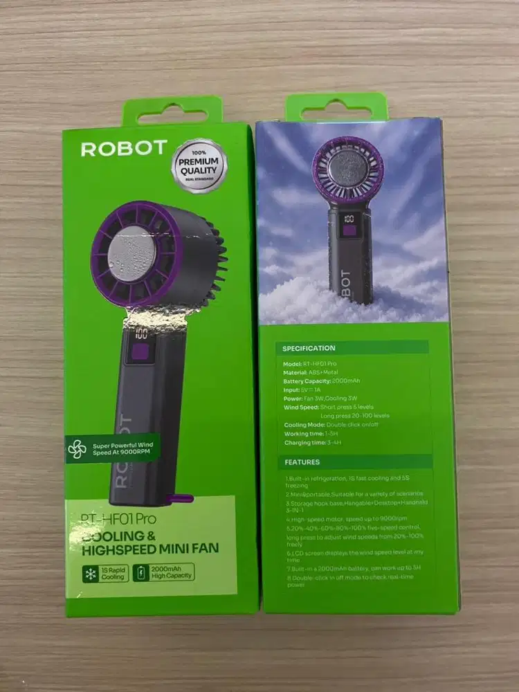 Kipas Robot Hanheld Mini Fan RT HF01 PRO DARK GREY