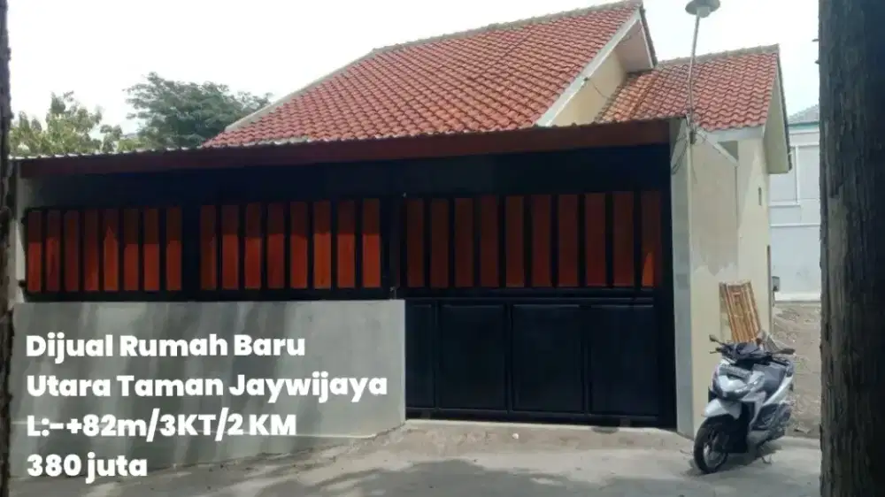 Dijual Rumah Baru Utara Taman Jayawijaya L:82m
