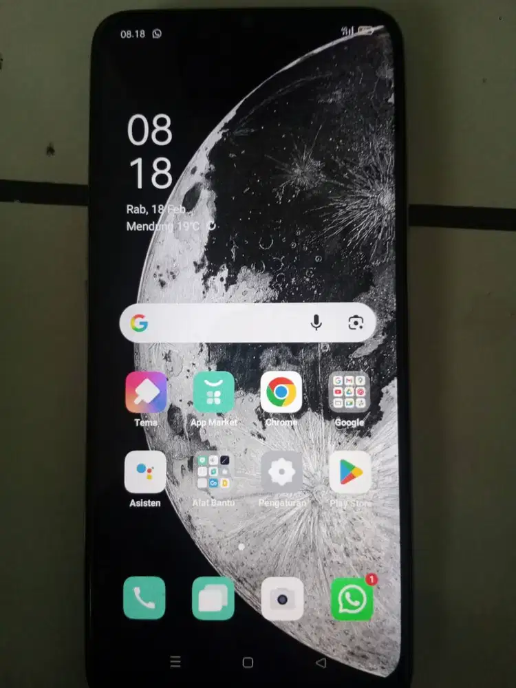 Jual santai Oppo a16 ram 3/32 lecet pake