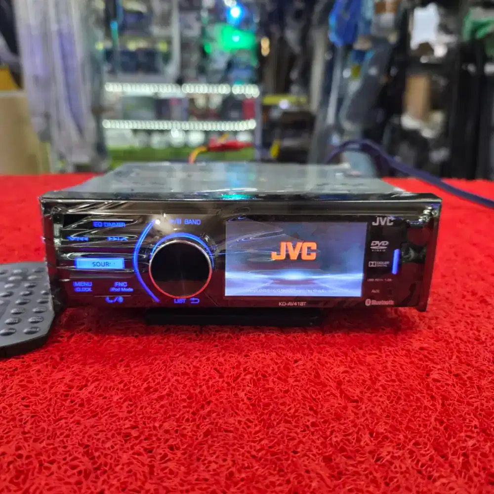 Head Unit Single Din JVC KD-AV41BT Bluetooth USB DVD Aux Radio FM AM