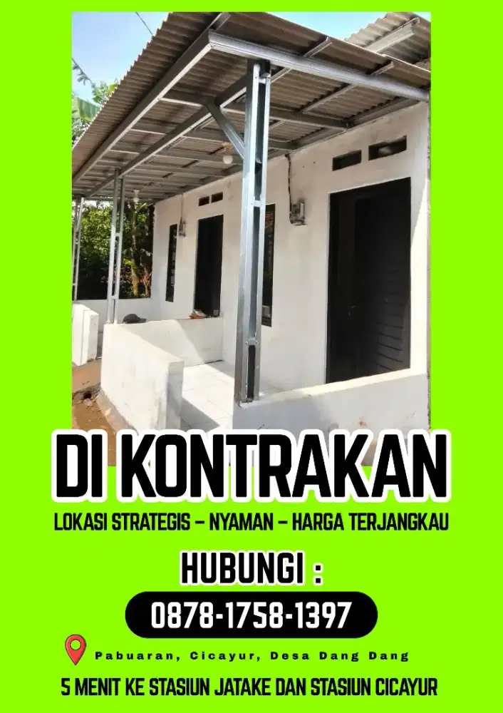 Kontrakan Murah di dekat Stasiun Cicayur dan Stasiun Jatake
