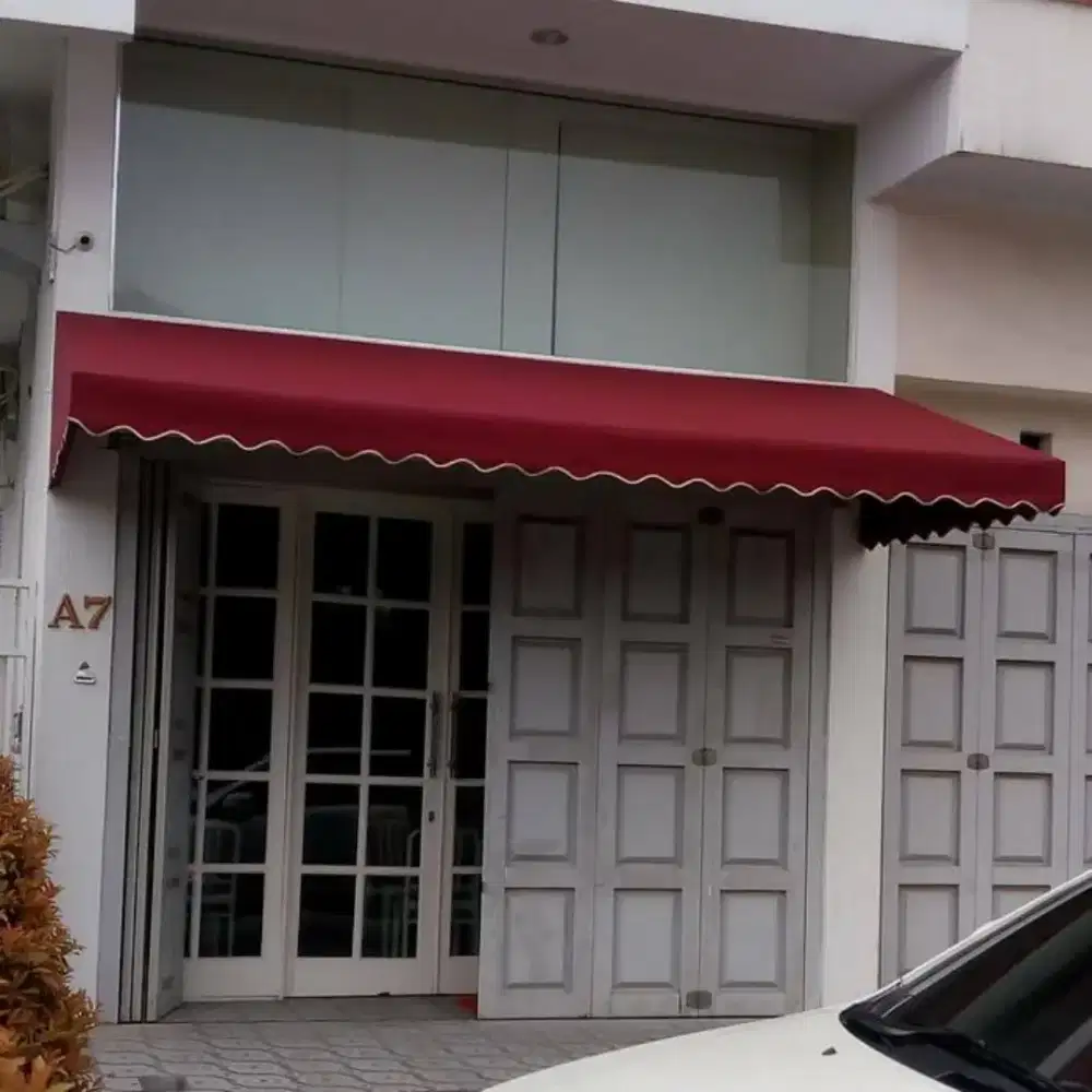 Kanopi tampias bahan kain awning cantik dan berkesan