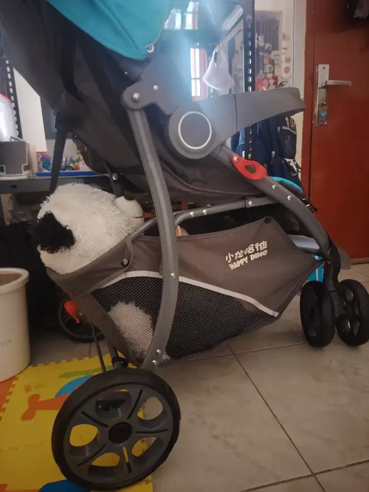 LIKE NEW Stroller Happy Dino LC400 Biru Cuma Buka Dus & Tes