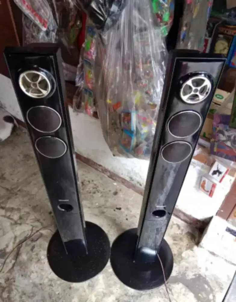 Speaker tower tinggal colok ke TV / DVD normal
