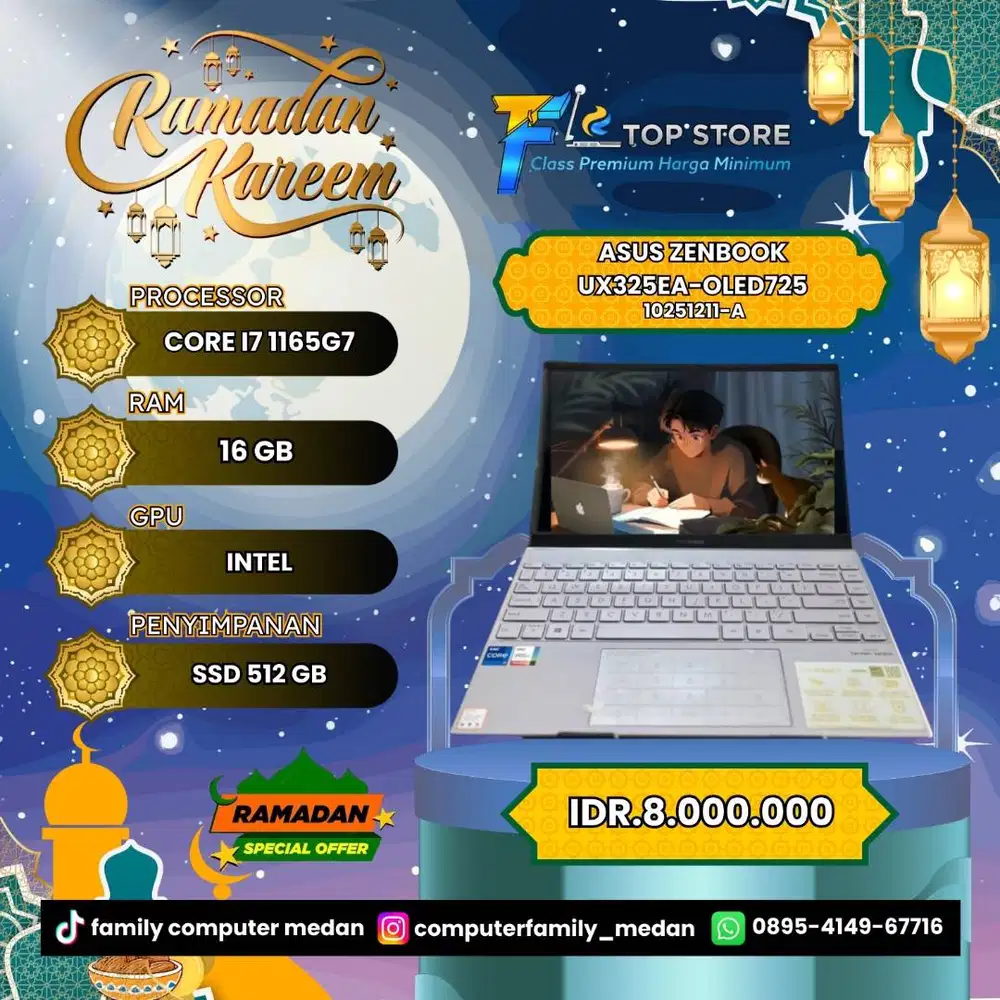 ASUS ZENBOOK UX235EA-OLED752 CORE I7 1165G7 SSD 512/16GB/NUMPAD