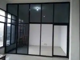 Kusen Aluminium + Pintu Untuk Kantor + Sekat Kaca + Partisi Gypsum
