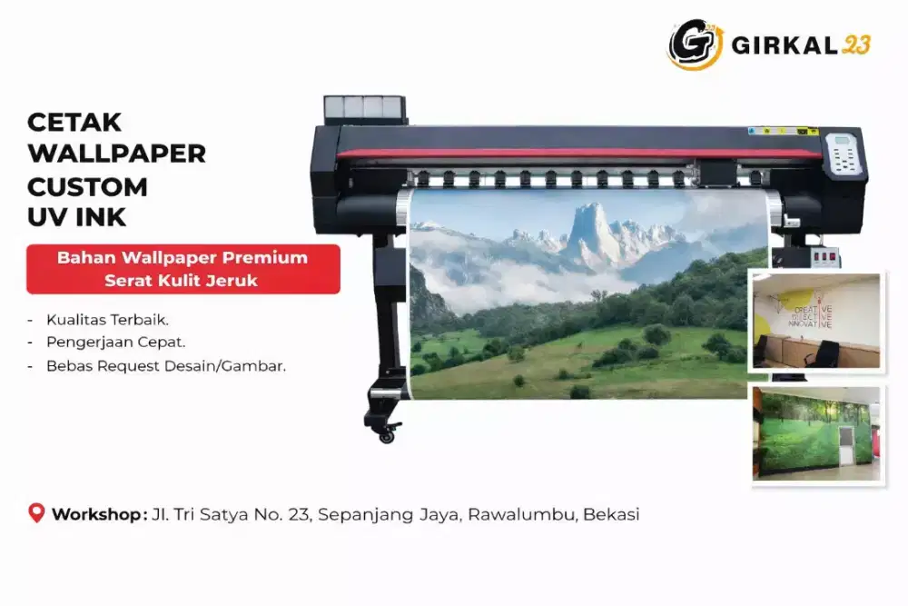 Cetak Wallpaper Custom UV Ink