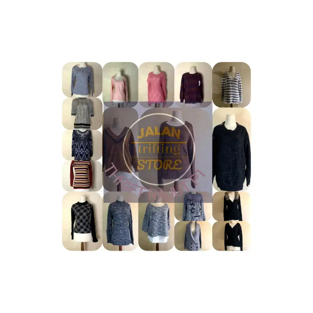 Paket usaha borongan crewneck thrift