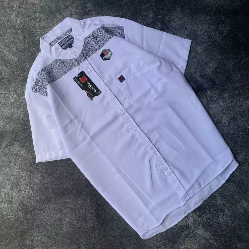 BAJU KOKO PENDEK PUTIH KATUN PREMIUM