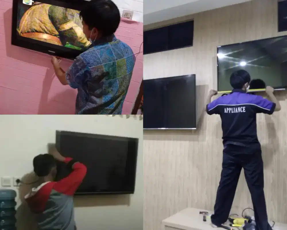 Braket plus pasang atau jasa pasang terima rapih breket bracket led tv