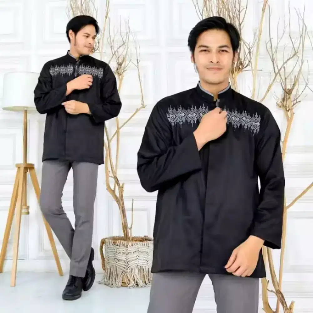 BAJU KOKO HITAM PANJANG BEST SELLER