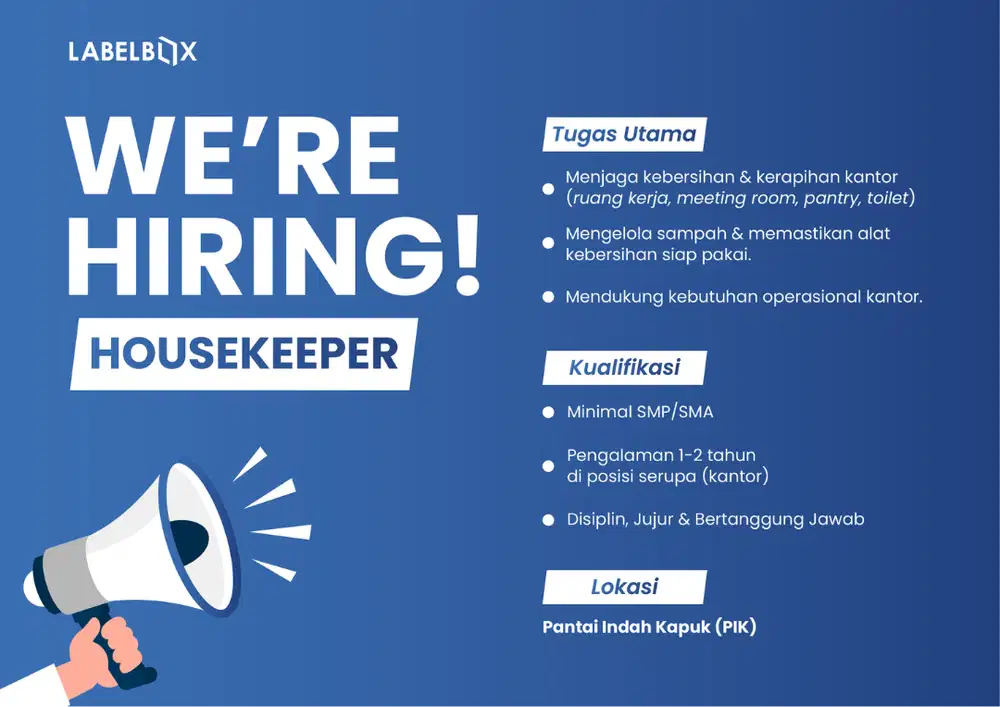 Dibutuhkan Segera - Housekeeper