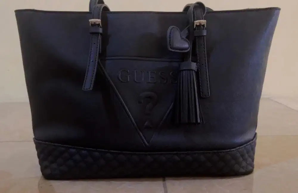 Tas Guess original, hitam free tas canvas hush puppies