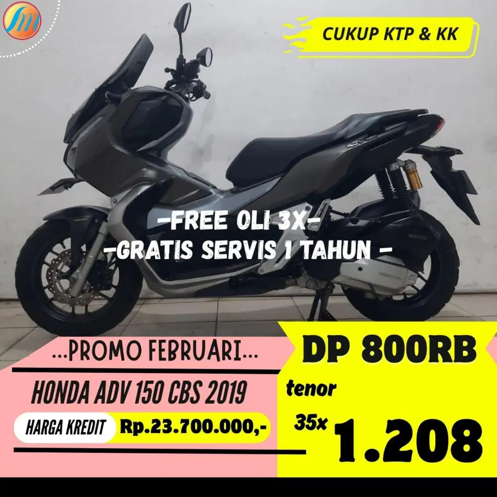 HONDA ADV 150 CBS 2019 DP 800RB ANGSURAN TERJANGKAU BERGARANSI KTP KK