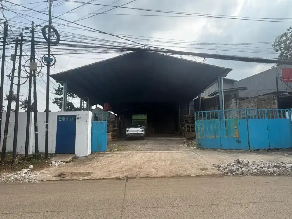 Dijual/Disewakan Gudang dan Workshop Jalan Raya Mustikajaya Luas 1,590M2 Parkir Luas SHM Muat Container 40F bisa Kredit Bank 2Km Dari Tol Tambun Grand