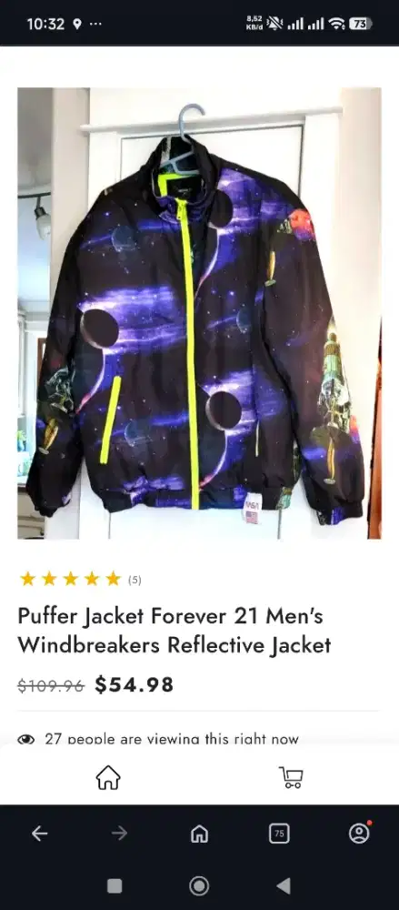 Jacket Forever 21 Men's Windbreakers Jacket Bomber BEKAS BAGUS TERAWAT