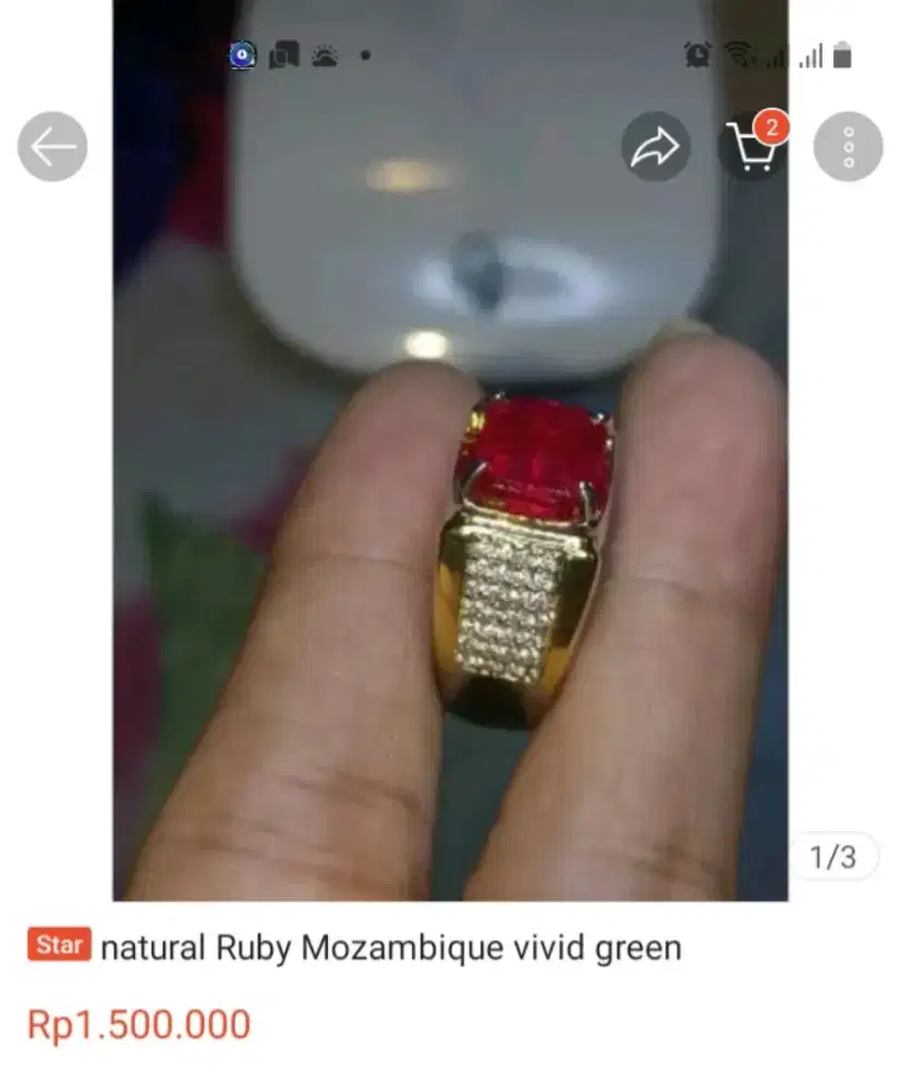 Jual cincin merah menyala