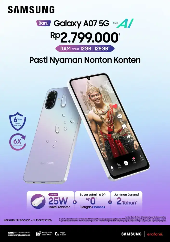 new galaxy samsung a07 5g hanya di samsung store lampung city mall