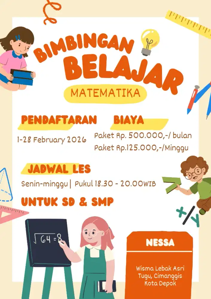 Bimble matematika khusus SD/SMP
