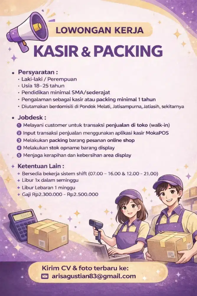 Lowongan Kasir + Packing