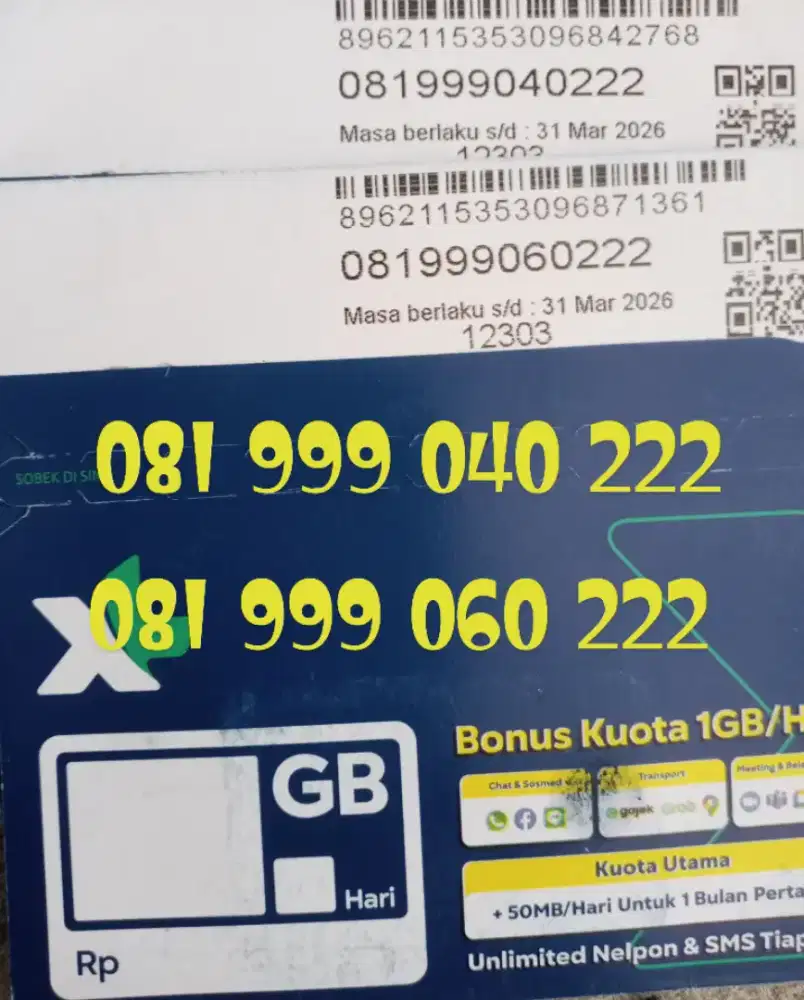 Nomor cantik XL dobel triple