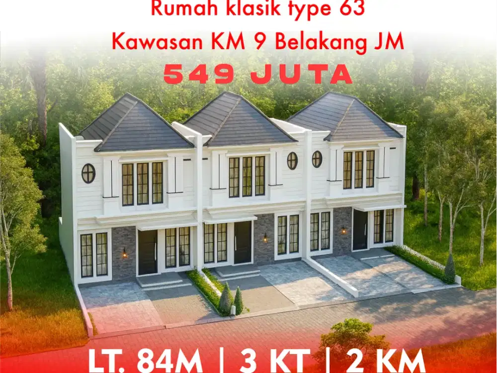 Town House Type 63 KM 9 | 3 KT 2 KM | LT 84 m² | Harga 549 Juta