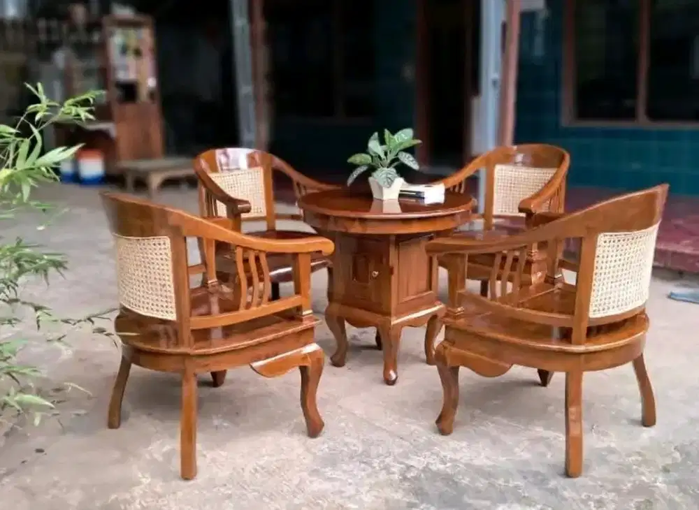 Kursi teras Gelung kayu jati kursi meja klasik meja kayu jati