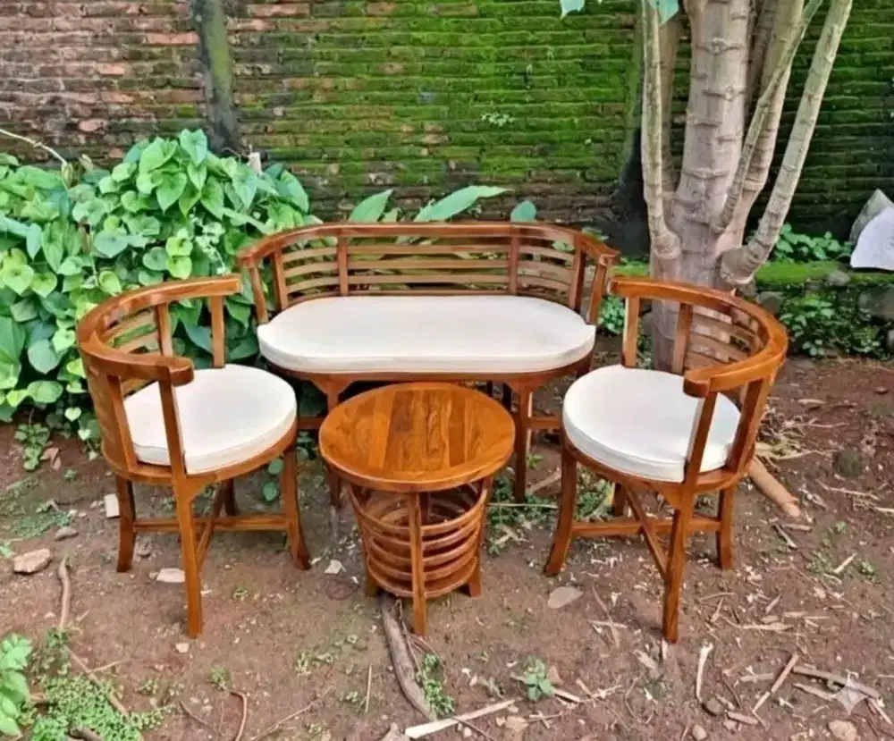 Kursi teras mangkuk kursi teras minimalis kursi kayu jati meja kayu