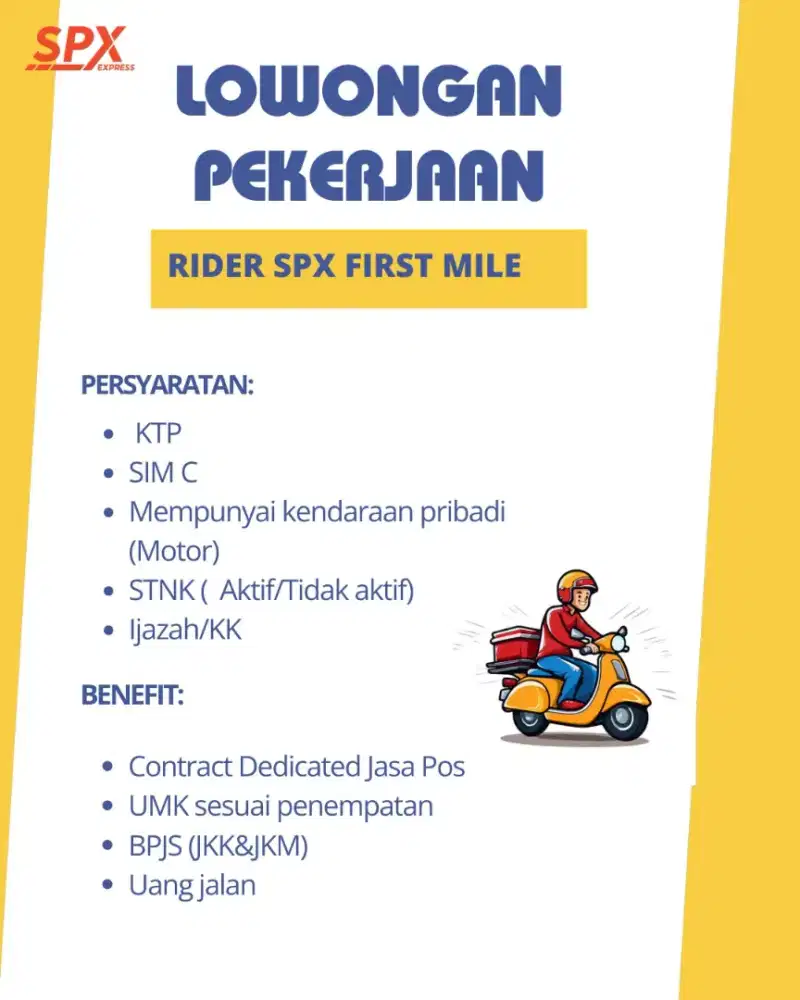 DI BUTUHKAN RIDER SIM C UNTUK SPX SHOPPEE