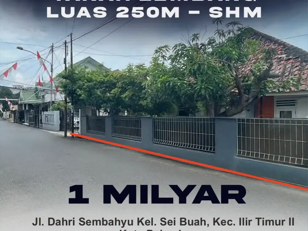 Tanah Strategis Lokasi Lemabang | LT 250 m² | SHM | Harga 1,1Milyar