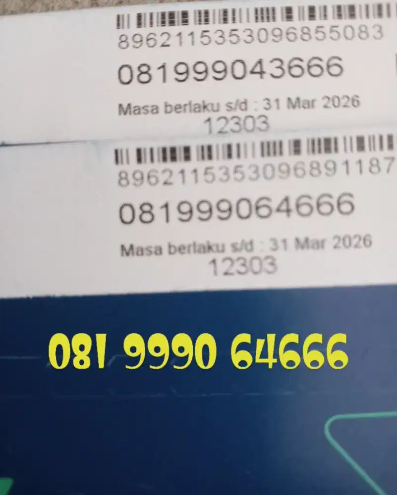 Nomor cantik XL dobel triple