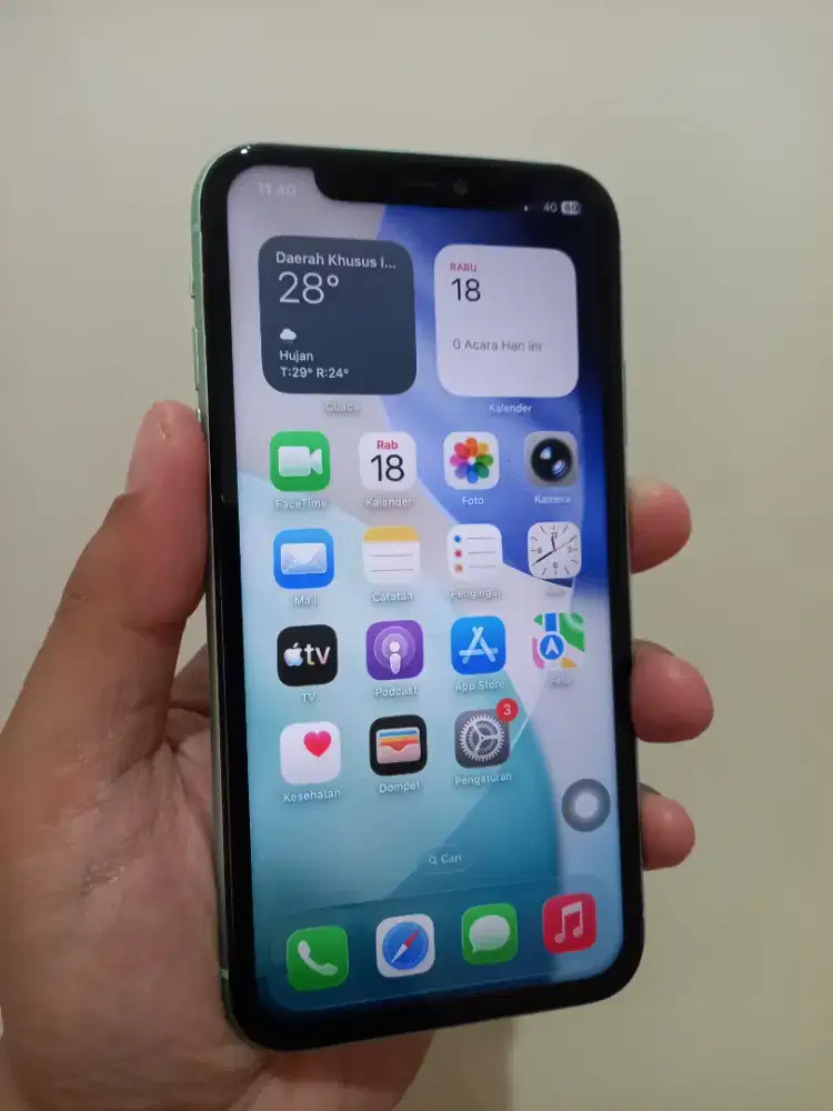 IPhone 11 Green 64Gb Fullset ex inter ada minus dibaca