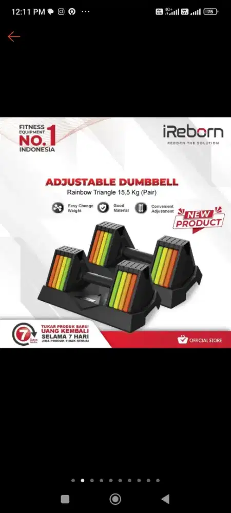 Dijual dumbell 15 kg