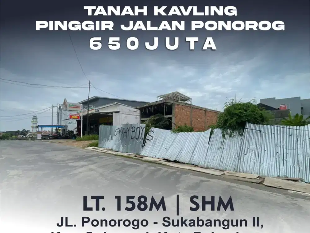 Tanah Strategis Lokasi dekat Graha 66 | LT 154 m² | SHM | Harga 650 Jutaan