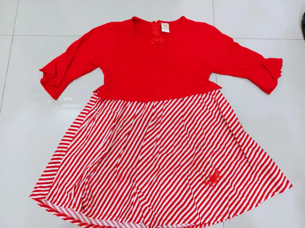 Dress anak perempuan usia 4-6th merah imlek