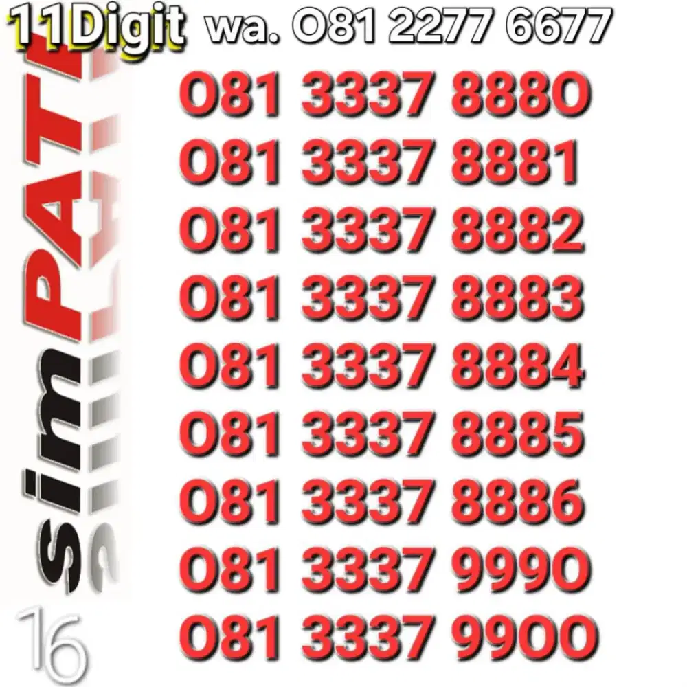 NOMOR SIMPATI 11DIGIT 888x