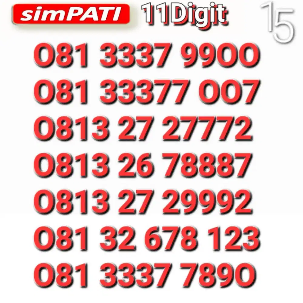 NOMOR SIMPATI 11DIGIT 27772