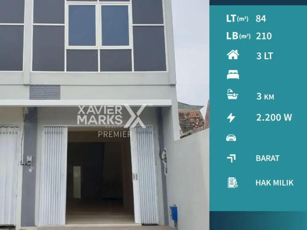 Dijual Ruko 3 Lantai Poros Jalan Parkir Luas di Jl Sigura-gura Malang