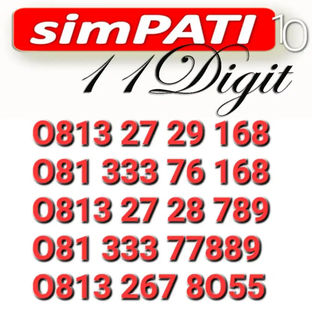 NOMOR SIMPATI 11DIGIT 168