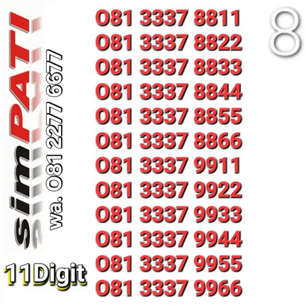 NOMOR SIMPATI 11DIGIT SERI AABB