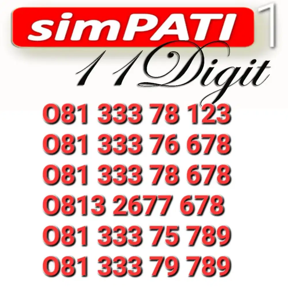 NOMOR SIMPATI 11DIGIT 123 _ 789