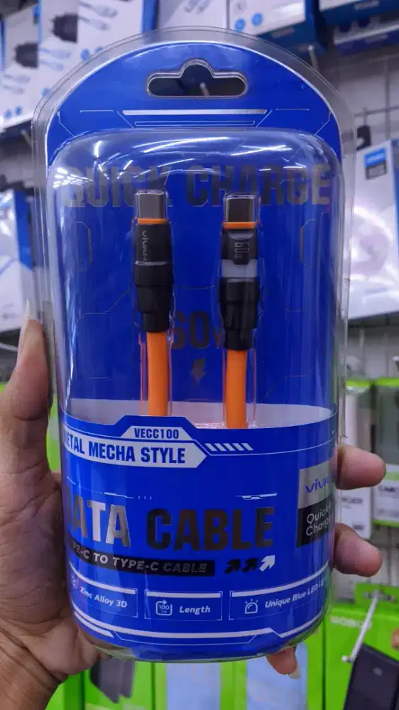 KABEL DATA TYPE-C TO TYPE-C VIVAN VECC100