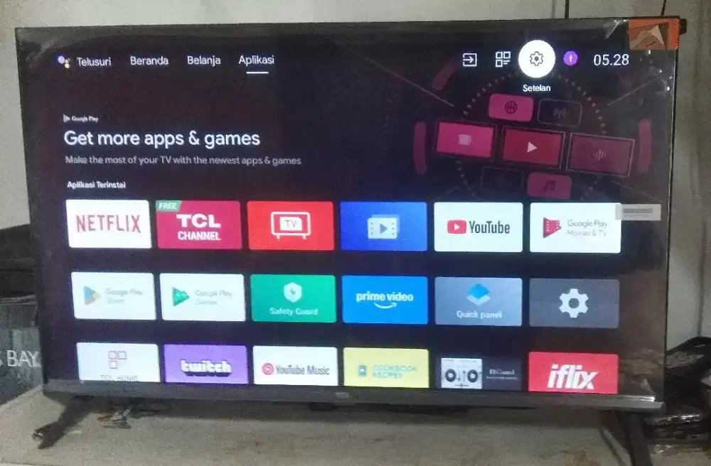 TV LED 32 INC TCL ANDROID+DIGITAL BAGUS NORMAL&GBR BENING #SMB BEKASI#