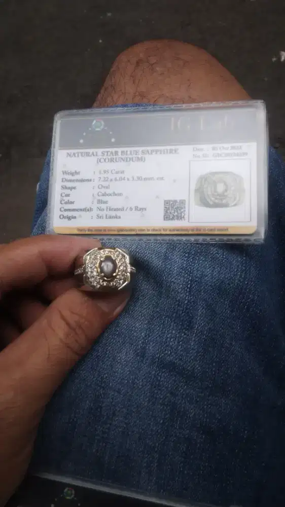 Blue safir star srilanka with memo