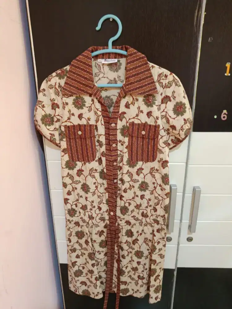 Dress wanita coklat batik keris